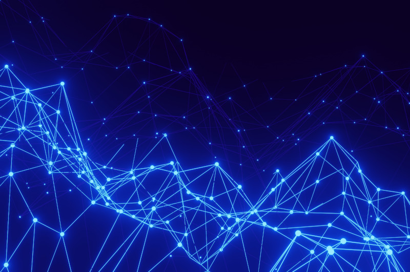 Picture with a network of digital lights interconnected