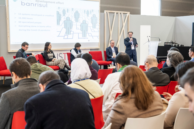 TRUSTECH Payment Roundtable with several speakers including Andrea TOUCINHO speaking in front of attendees